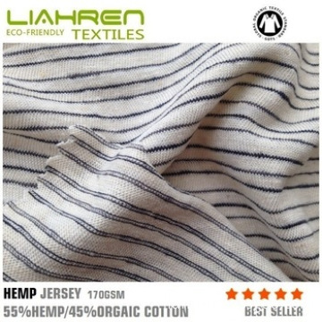 2015 Top quality hemp organic cotton knitted strip fabric rolls for T shirt